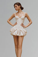 Cream Perla Mini Dress for women, from La Vierge, The Viet Concept 