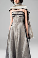 Diagonal Cape With Camisole A-Line Dress Set for woman, from GVLUX, The Viet Concept 