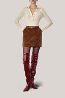 Yumi Bodycon Collared Neck Cotton Lace Top fror women, from HOBB, The Viet Concept 