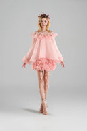 Rosalie Couture Pink Organza Mini Dress for women, from MADDY HATES ROSE, The Viet Concept