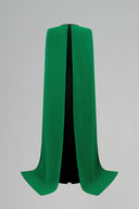 Embellished Round Neck Column Crepe Gown Cape Sleeves Black & Green for women, from IHF ATELIER, The Viet Concept