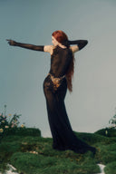 Cybele Leopard Noir Velvet Lace Wild Couture Dress for women, from LA VIERGE, The Viet Concept 