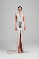 Cicilow Bodycon Halter Neck Silk Spandex Floor Length Dress for women, from Ha Thanh Viet, The Viet Concept 