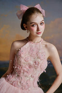 MADDY HATES ROSE • Seraphine Blush Sequin Tulle Tiered Gown