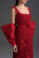 IHF STUDIO • Floral Garden Lace Column Dress with Statement Back Bow