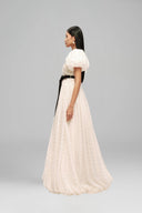 Cream Soufflé Maxi Dress for women, from Guyehi Studio, The Viet Concept 