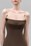 Lirien A-line Cowl Neck Crepe Floor Length Dress for women, from Maison Des Copains, The Viet Concept 