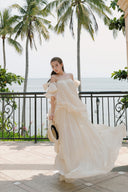 LINH PHUNG • Brumei Silk Off-Shoulder Ruched Maxi Skirt Set