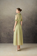 ROSEE de MATIN • Short Sleeve Draping Midi Dress
