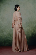 Nocturn Mocha Brown Chiffon Maxi Dress for women, from LINH PHUNG, The Viet Concept