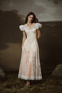 Vesta Ombre Lace Puff Sleeve Midi Dress for women, from LINH PHUNG, The Viet Concept