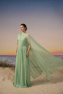 Amara One-Shoulder Crystal Chiffon Evening Gown for women, from 21SIX, The Viet Concept
