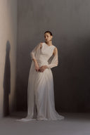 HA THANH VIET • Regent Draped Sheer Silk-Effect Evening Dress