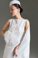 Ivory Dynasty Bridal Pillbox Hat for women, from LINH DOAN, The Viet Concept