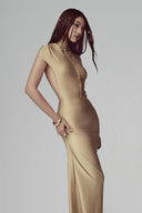 Gold Lucentia Maxi Dress for woman, from POEM, The Viet Concept 