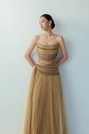 BYDI • Dara Pleated Tulle Taffeta Couture Evening Gown