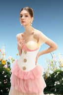 LINH PHUNG • Kailani Ombre Corset Off-Shoulder Evening Gown