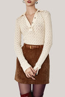 Yumi Bodycon Collared Neck Cotton Lace Top fror women, from HOBB, The Viet Concept 
