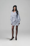 Sailing Asymmetric Off-Shoulder Silk Mini Dress for women, from KEIRA TONG, The Viet Concept 