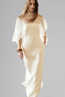 White Charlotte Strapless Taffeta Maxi Dress for women, from HUONG, The Viet Concept 