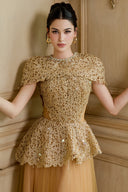 CALISTA • Ivresse Couture Brown Layered Mesh Maxi Skirt - The Viet Concept