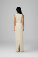Cream Aube Strapless Sheath Maxi Dress for women, from Guyehi Studio, The Viet Concept 