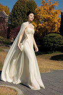 Cream Glacyn Long Cape for woman, from CALISTA, The Viet Concept 