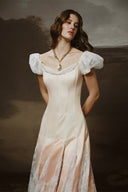 Vesta Ombre Lace Puff Sleeve Midi Dress for women, from LINH PHUNG, The Viet Concept