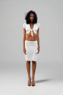 Marta Silk Breeze Cropped Tie-Front Top for women, from HUELLEY HUELLEY, The Viet Concept