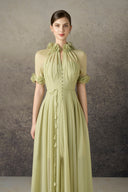 ROSEE de MATIN • Short Sleeve Draping Midi Dress