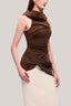 Brown Van Nhu Bodycon Sleeveless Elastic Cotton Top for women, from TINH, The Viet Concept 