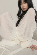 Ivory Choi Bow Smocked Muslin Maxi Dress for women, from DAS LA VIE, The Viet Concept