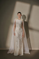 ARTI APPAREL • Velissa Hand-Embroidered Lace Floor-Length Dress