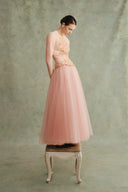 Peony Étoile Embroidered Tulle Midi Skirt for women, from DUONG ATELIER, The Viet Concept