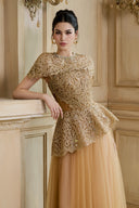 Ivresse Gold Sequin Embellished Bolero for women, from CALISTA, The Viet Concept 