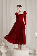 CALISTA • Aldéra Deep Red Corset Pleated Dress - The Viet Concept