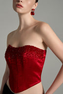 Ruby Crystal Draped Corset Top for women, from IHF STUDIO, The Viet Concept 
