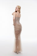 LUCILLA • Elif Embroidered Floral Lace Mermaid Evening Gown