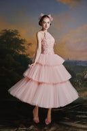 MADDY HATES ROSE • Seraphine Blush Sequin Tulle Tiered Gown