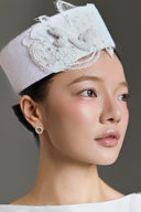 Ivory Dynasty Bridal Pillbox Hat for women, from LINH DOAN, The Viet Concept