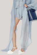  Blue Lanata Blouson Flute Sleeved Chiffon Extra Short Length Set for women, from Dá La vie, The Viet Concept 