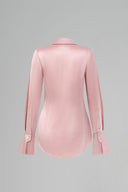 Rosé Lumière Satin Silk Tailored Shirt for women, from IHF STUDIO, The Viet Concept