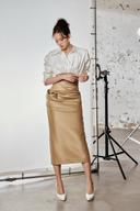 DO LONG • Rose Haze Champagne Midi Dress