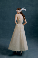 WHITE PLAN • Lora Strapless Lace Corset Midi Dress