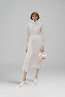 Sabrina Pleated Bow Midi Dress for women, from WHITE PLAN, The Viet Concept