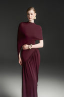 Serelle Amarante Ruched Floor-Length Gown for women, from MAISON DES COPAINS, The Viet Concept 