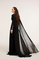 21SIX • Selene Chiffon & Glitter Tulle Embellished Evening Gown