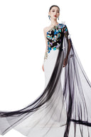 Butterfly Garden One-Shoulder  Lace Tulle Couture Gown fir women, from MR CRAZY & LADY SEXY, The Viet Concept 