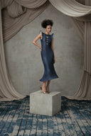 Cera Verdigris Sculpted Mesh Dress for women, from MOC NHU, The Viet Concept