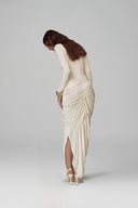 White Thalora Long Sleeves  Maxi Dress for woman, from POEM, The Viet Concept 